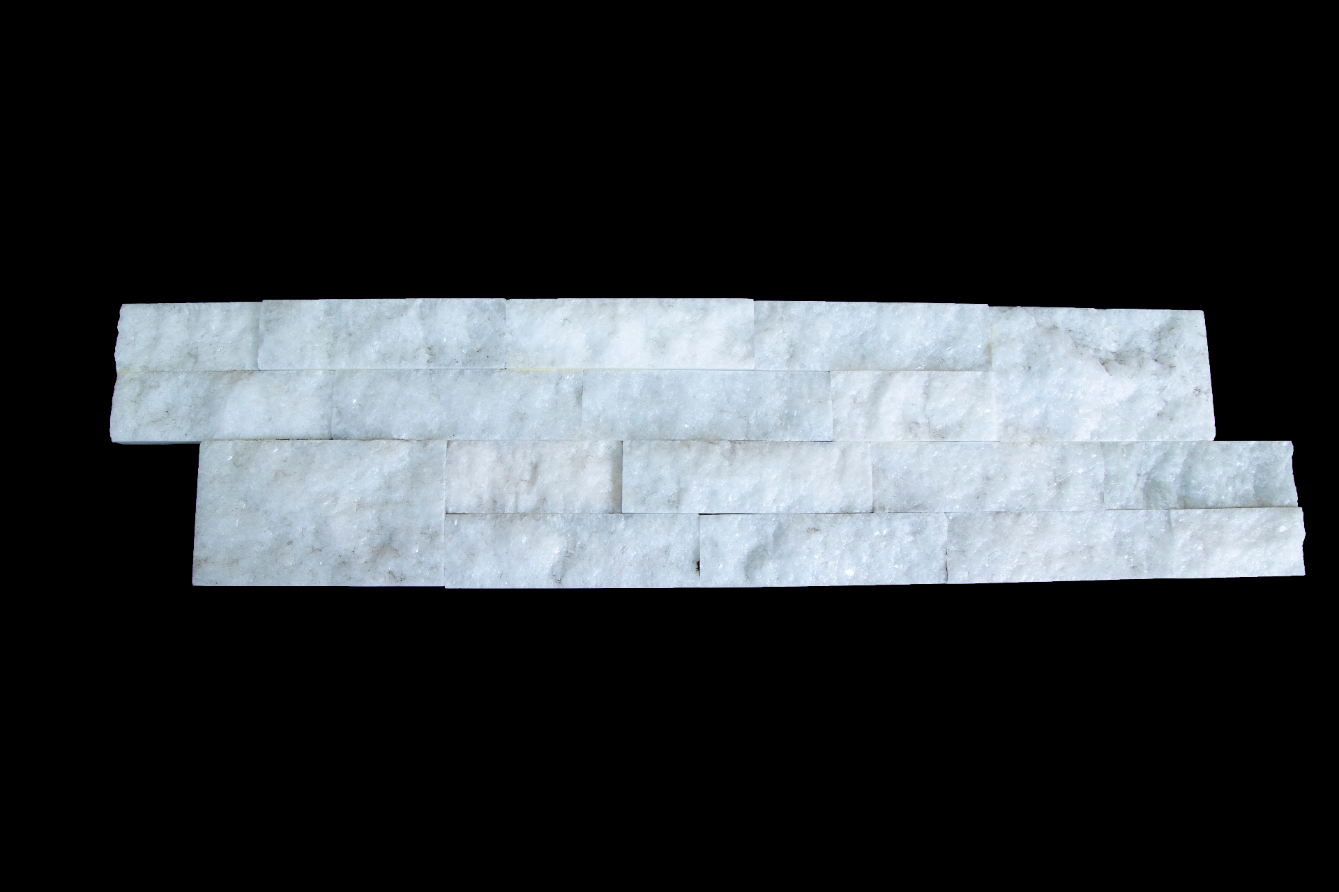 Crystal White Stacked Stone Panel detail 2