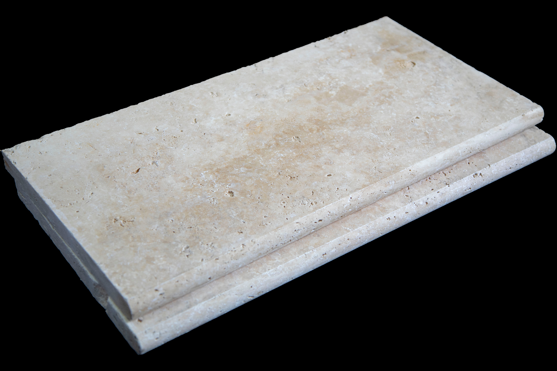 12 x 24 x 3cm Light Walnut Tumbled Travertine Pool Coping detail 2
